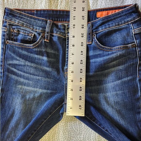 JEAN SHOP Stevie Union Wash Flare Cut Cotton Stretch Dark Soft Denim Jeans sz28 - Picture 12 of 12